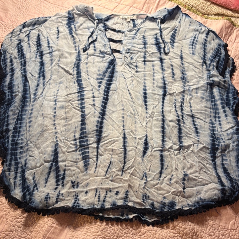 Blue Island Navy Tie-Dye Swim Coverup